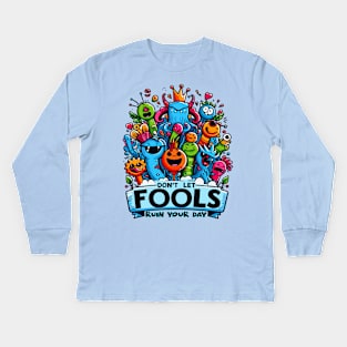 Cheerful Monsters Positive Vibes Tee Kids Long Sleeve T-Shirt